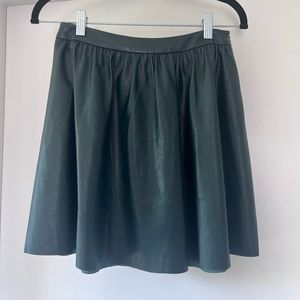 NWOT LUCY PARIS Leather Dark Emerald Green Skater Skirt - Size S